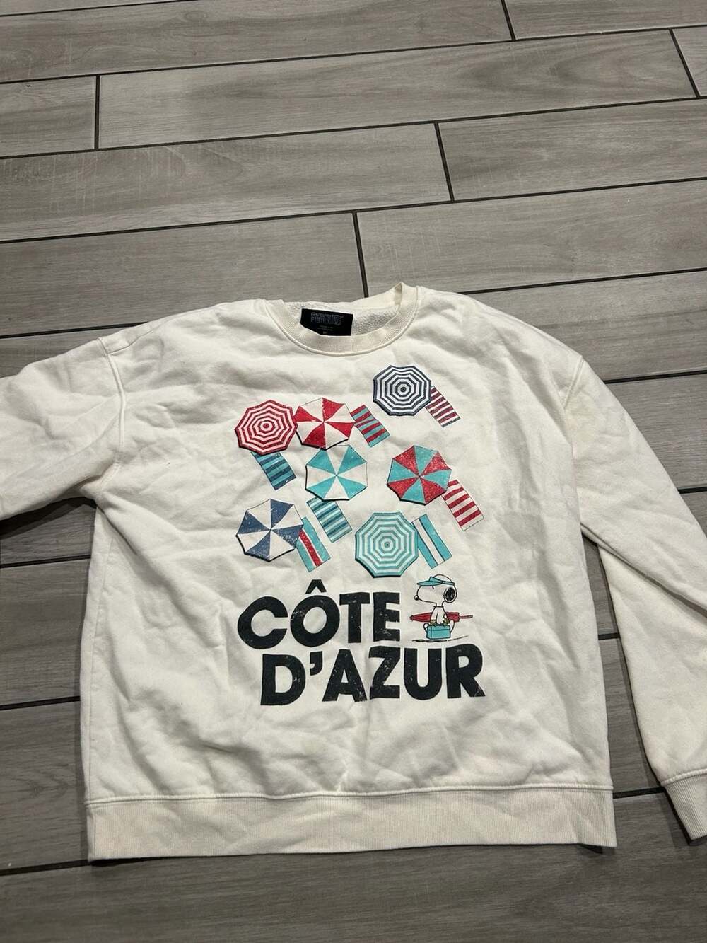 Peanuts Snoopy Cote d'Azur Graphic Sweatshirt Women's XL